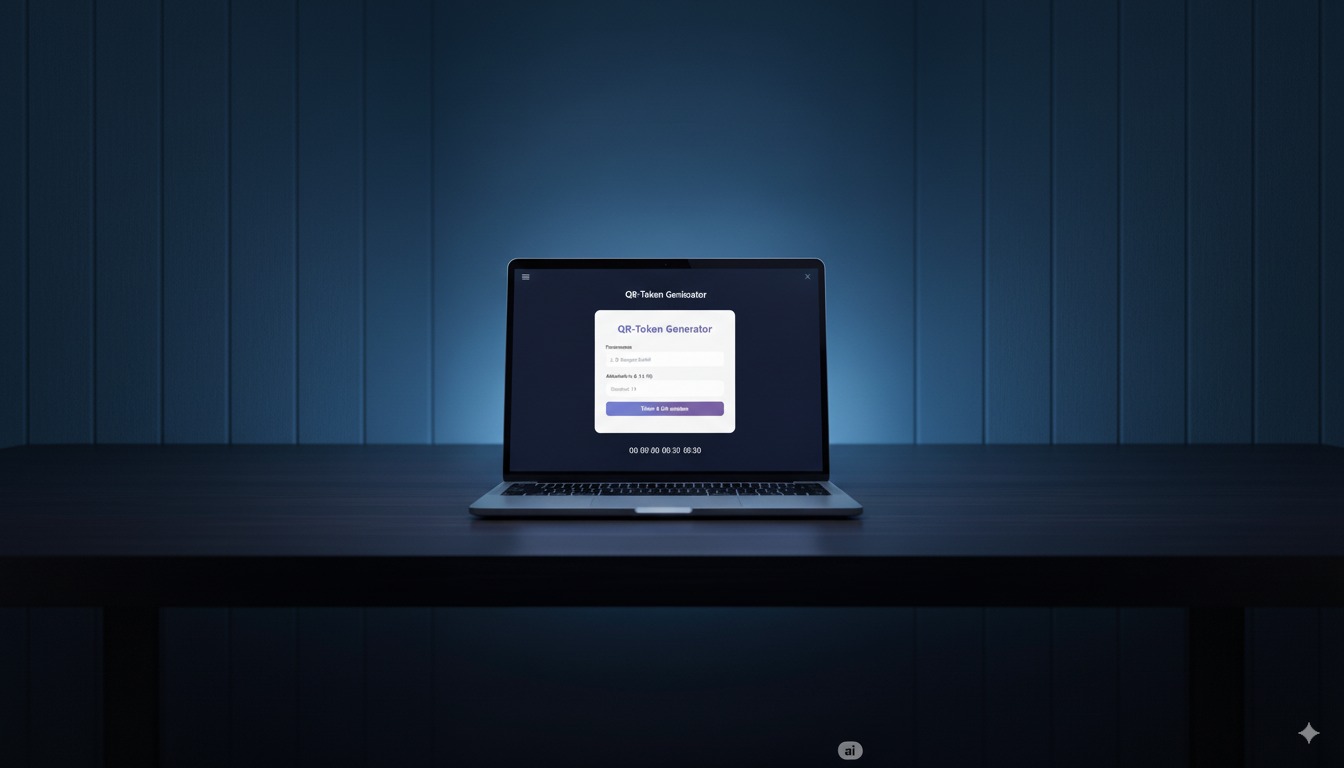 Screenshot des QR-Link Generator Projekts - Dashboard mit Token-Verwaltung und QR-Code-Generierung